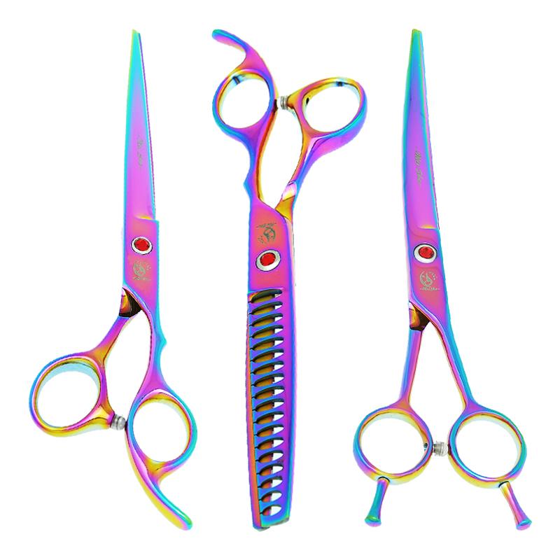 7" Pet Grooming Scissors Set for Dog Japan Steel Professional Straight Curved Cutting Shears Puppy Hair Thinning Clippers B0019A
7" Pet Grooming Scissors Set for Dog Japan Steel Professional Straight Curved Cutting Shears Puppy Hair Thinning Clippers B0019A