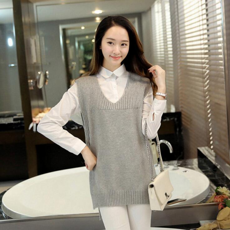 Spring Autumn Wool Sweater Vest Women Sleeveless O-Neck Knitted Vests Long Sections Poullover Vest Female Jumper Pull Femme 201111