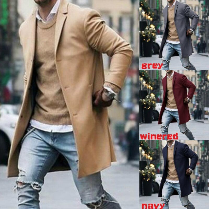 Imcute New Arrival Fashion Men039s Trench Coat Warm Thicken Jacket Woolen Peacoat Long Overcoat Tops Winter13503802