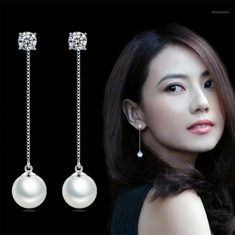 Fashion Silver-color Drop Earrings Simulated Pearl Pendant Long Chain Cubic Zirconia Long Earrings Bridal Wedding Pearl Jewelry1
Fashion Silver-color Drop Earrings Simulated Pearl Pendant Long Chain Cubic Zirconia Long Earrings Bridal Wedding Pearl Jewelry1
