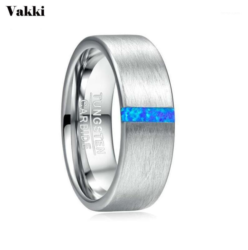 Wedding Rings VAKKI Simple Classic Knuckle Ring Inlaid Blue Opal Tungsten Steel For Men Never Fade Brushed Silver Color Man Bague1
Wedding Rings VAKKI Simple Classic Knuckle Ring Inlaid Blue Opal Tungsten Steel For Men Never Fade Brushed Silver Color Man Bague1