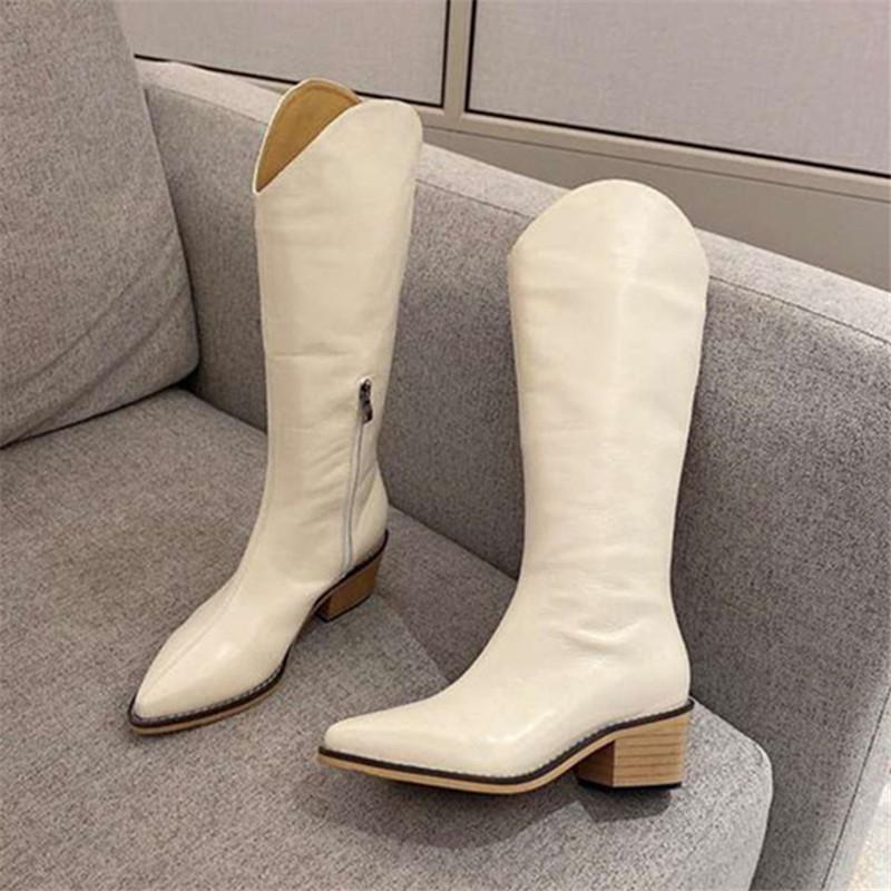 2021 New White Women Knee High Boots Genuine Leather Chunky Heel Riding Boots Pointed Toe Autumn Long Ladies Dress Shoes, Black
2021 New White Women Knee High Boots Genuine Leather Chunky Heel Riding Boots Pointed Toe Autumn Long Ladies Dress Shoes, Black