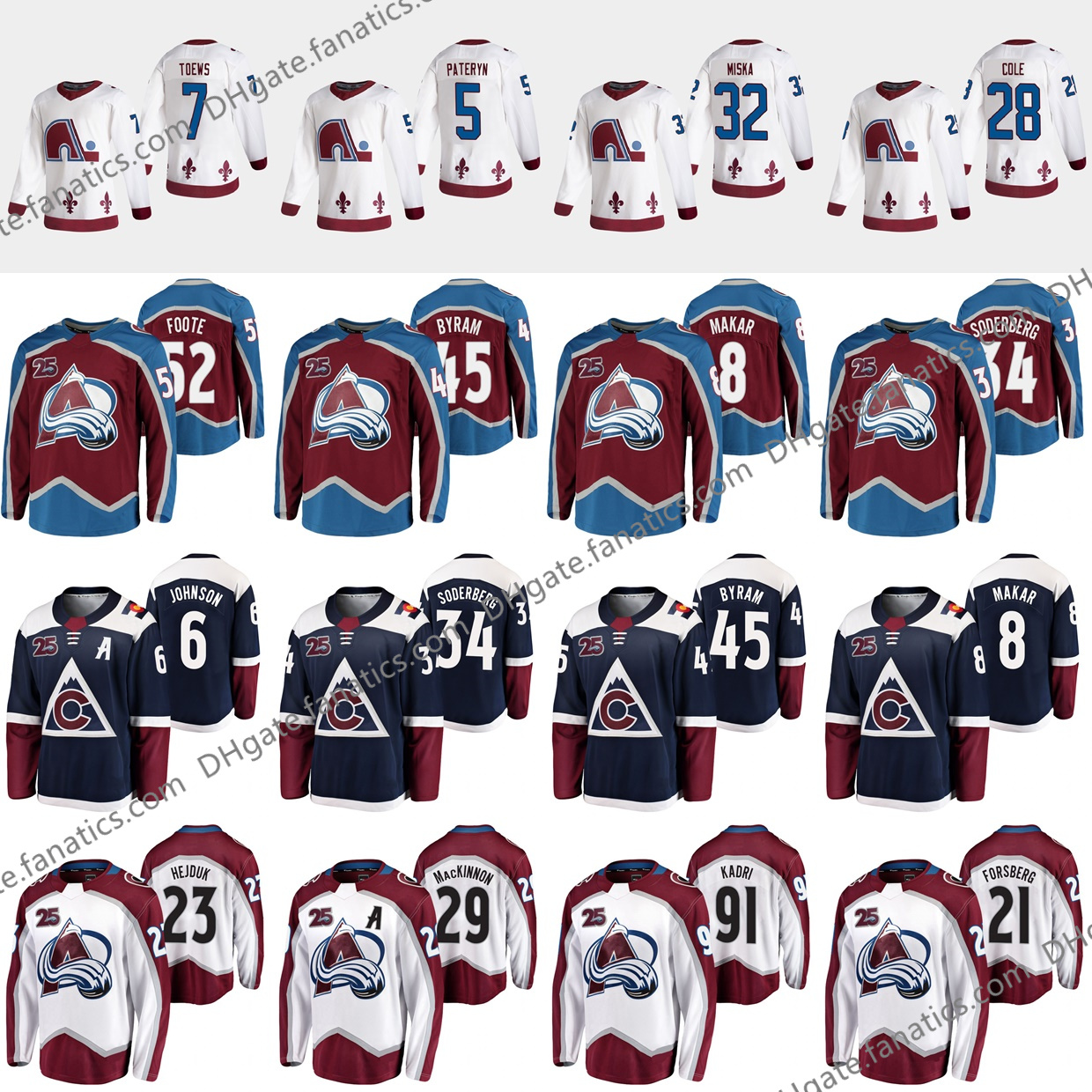 Colorado Custom 25th Anniversary Mens Womens Kids Hockey Avalanche Erik Johnson Stefan Matteau Darcy Kuemper Cale Makar Gabriel Landeskog Na, Black;red
Colorado Custom 25th Anniversary Mens Womens Kids Hockey Avalanche Erik Johnson Stefan Matteau Darcy Kuemper Cale Makar Gabriel Landeskog Na, Black;red