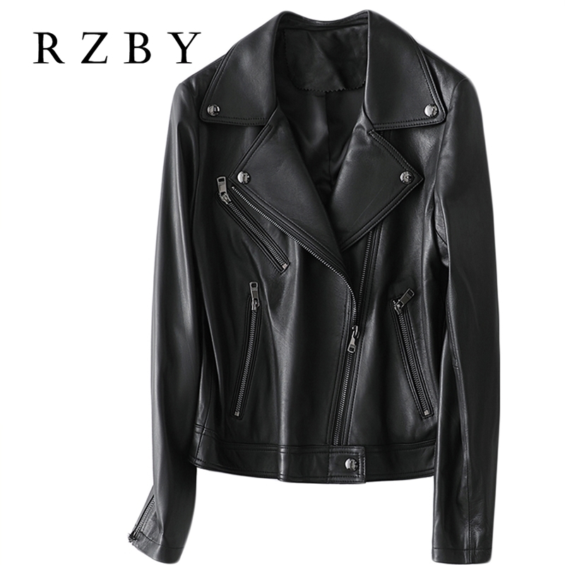 RZBY Soft Sheepskin Genuine Leather Coat Black Jacket Women Autumn Clothes Casual Genuine Leather Jacket Fashion 210201
RZBY Soft Sheepskin Genuine Leather Coat Black Jacket Women Autumn Clothes Casual Genuine Leather Jacket Fashion 210201