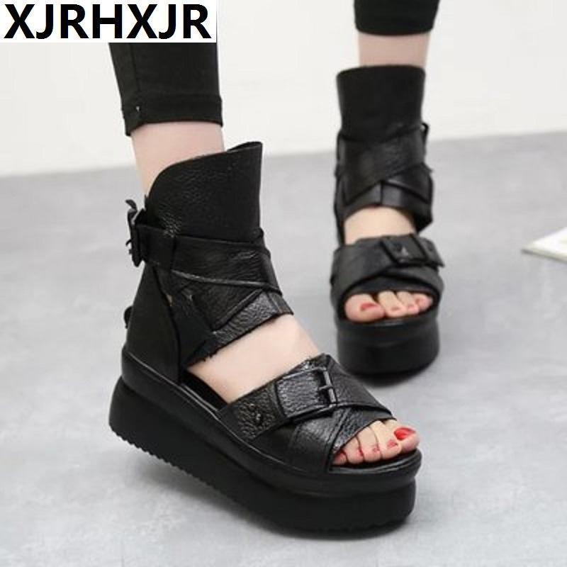 Summer Genuine Leather Women Sandals Platform Women Shoes Wedge Heel Fish Head High Heels Black Sandals Singles Shoes1
Summer Genuine Leather Women Sandals Platform Women Shoes Wedge Heel Fish Head High Heels Black Sandals Singles Shoes1