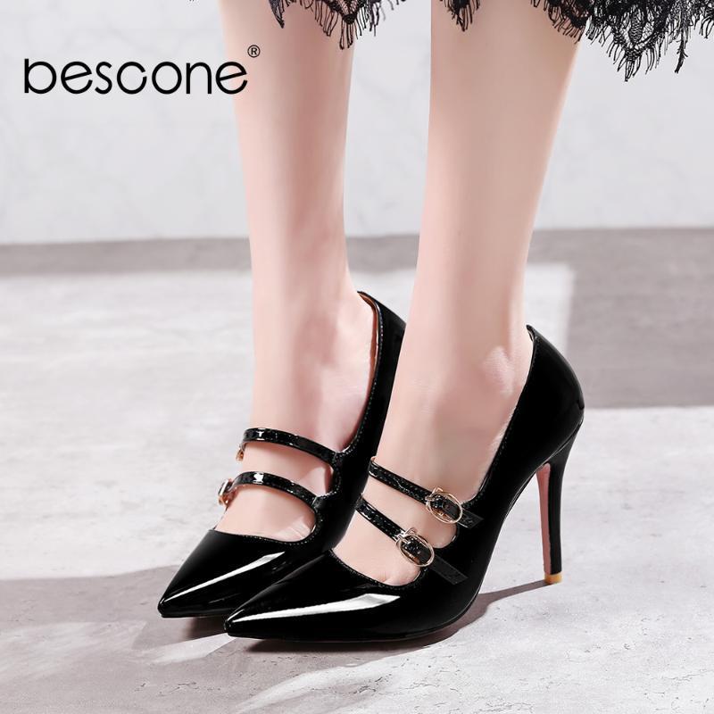 BESCONE Sexy Pointed Toe Women Pumps Handmade Basic Super High Heel Dress Shoes New Fashion Buckle Thin Heel Ladies Pumps BM961, Black
BESCONE Sexy Pointed Toe Women Pumps Handmade Basic Super High Heel Dress Shoes New Fashion Buckle Thin Heel Ladies Pumps BM961, Black