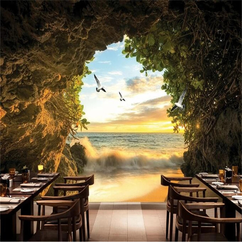 Custom Any Size 3D Wallpaper Home Decorative Mural Cave Photo walls Waterproof 3d customized wallpapers