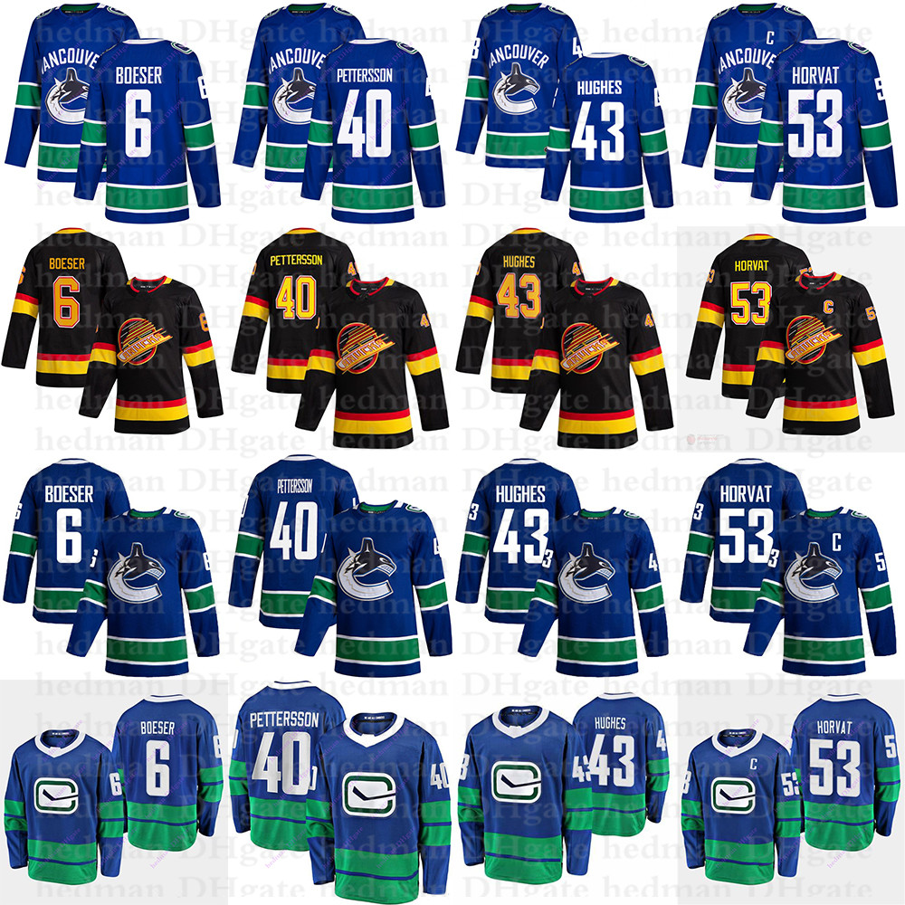 2020 Vancouver Canucks jerseys 40 Elias Pettersson 6 Boeser 53 Bo Horvat 43 quinn hughes 10 Pavel Bure hockey jersey, Black;red
2020 Vancouver Canucks jerseys 40 Elias Pettersson 6 Boeser 53 Bo Horvat 43 quinn hughes 10 Pavel Bure hockey jersey, Black;red