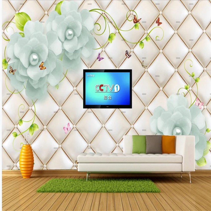 3d stereoscopic wallpaper 3d customized wallpaper Soft embossed flower wallpapers background wall