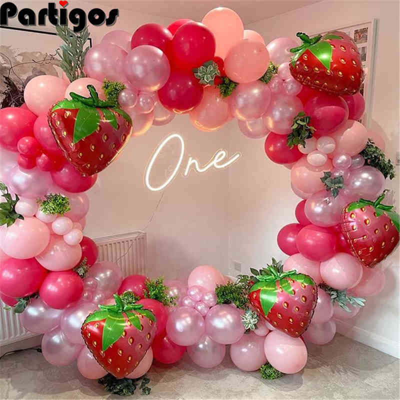 127pcs Strawberry Party Decoration Balloon Garland Kit for Girls 1st 2nd Birthday Party Supplies Strawberry Theme Decoration AA220314
127pcs Strawberry Party Decoration Balloon Garland Kit for Girls 1st 2nd Birthday Party Supplies Strawberry Theme Decoration AA220314