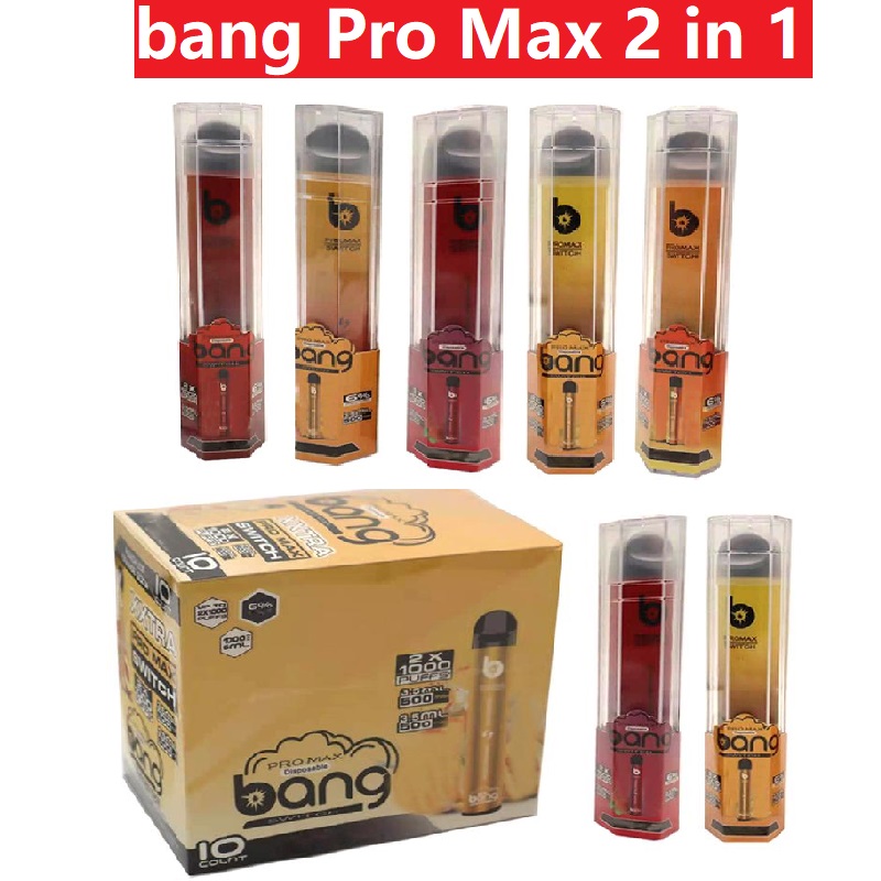Bang Pro Max Switch Disposable Vape Pen 2 IN 1 Device Bang XXL 7ml Pods 2000 Puffs Bang XXtra Double Vape Kit
Bang Pro Max Switch Disposable Vape Pen 2 IN 1 Device Bang XXL 7ml Pods 2000 Puffs Bang XXtra Double Vape Kit