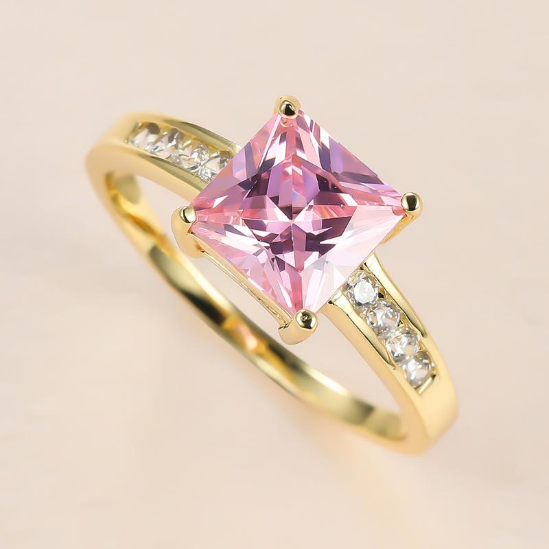 Wedding Rings Dainty Female Pink Crystal Stone Ring Charm Gold Color Thin For Women Luxury Bride Square Zircon Engagement
Wedding Rings Dainty Female Pink Crystal Stone Ring Charm Gold Color Thin For Women Luxury Bride Square Zircon Engagement