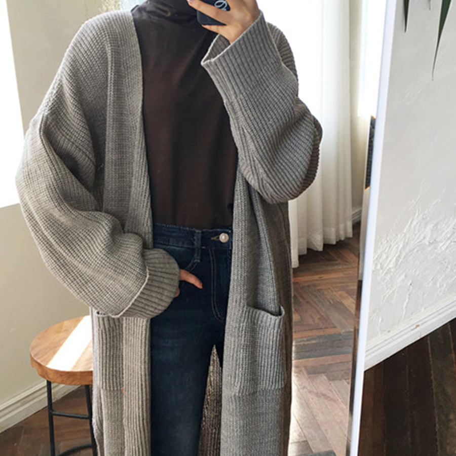 DICLOUD Fashion Long Cardigan Women Fashion Harajuku Loose Knit Sweater Women Casual Black Oversized Jacket Coat Autumn Y200819