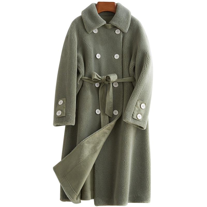 Fur Coat Women Real Autumn Winter Clothes 2020 Korean Long Sheep Shearing Jacket Female Vintage Fur Belt Tops Hiver B19F93671, Green
Fur Coat Women Real Autumn Winter Clothes 2020 Korean Long Sheep Shearing Jacket Female Vintage Fur Belt Tops Hiver B19F93671, Green