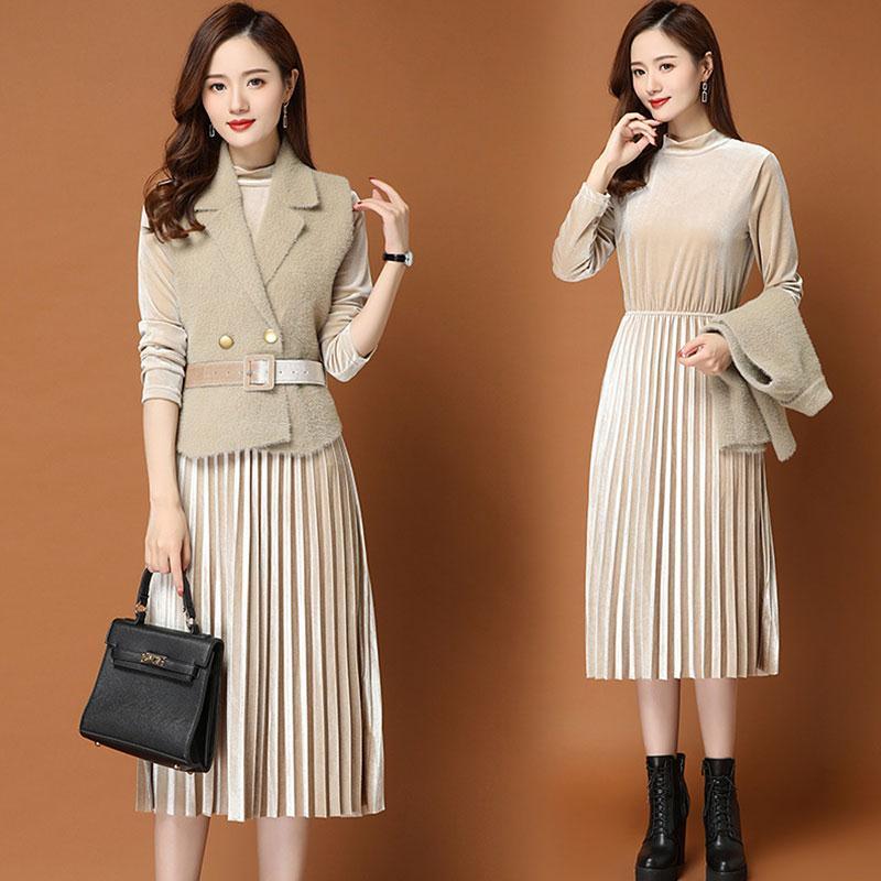 2021 New autumn and winter cardigan wool two pieces of gold velvet, women' loose dress, waistcoat + dress assembly y459 N0J6, Lan
2021 New autumn and winter cardigan wool two pieces of gold velvet, women' loose dress, waistcoat + dress assembly y459 N0J6, Lan