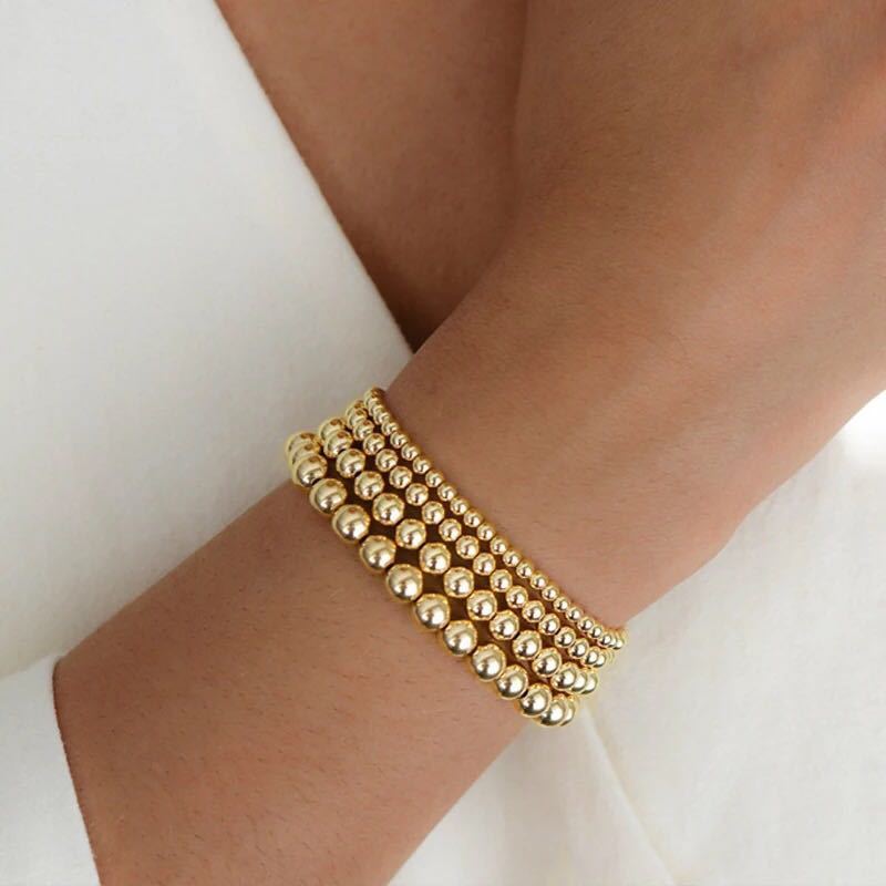 Beaded Versatile round bead gold plated bracelet beach style geometric Elastic color retaining
Beaded Versatile round bead gold plated bracelet beach style geometric Elastic color retaining