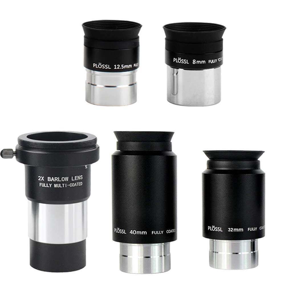 Celestron 1.25inch 8mm 12.5mm 32mm 40mm Plossl Telescope Eyepieces and 2X Barlow Lens Full Metal Astronomy Telescope Eyepieces
Celestron 1.25inch 8mm 12.5mm 32mm 40mm Plossl Telescope Eyepieces and 2X Barlow Lens Full Metal Astronomy Telescope Eyepieces