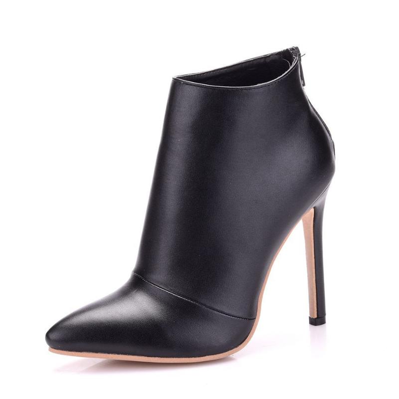 Leather Winter Boots Women Pointed Toe Autumn shoes Woman Designer High Heels Black White Ankle Boots 11cm Heeled Botas Mujer
Leather Winter Boots Women Pointed Toe Autumn shoes Woman Designer High Heels Black White Ankle Boots 11cm Heeled Botas Mujer
