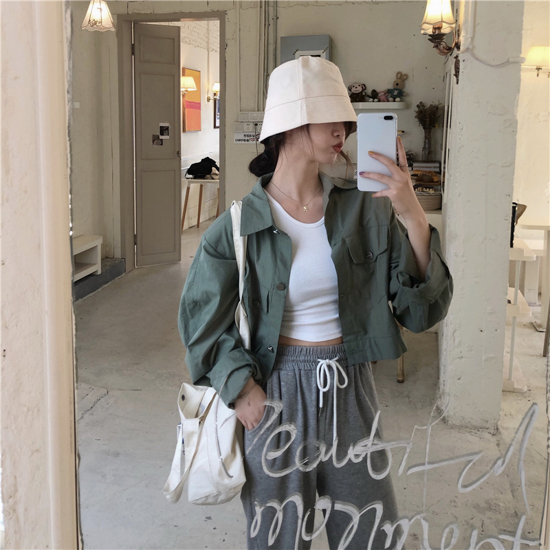 Colorfaith New Autumn Winter Women's Jacket Casual Pockets Fashionable Cargo Outerwear Oversize Buttons Short Tops JK6326 201019