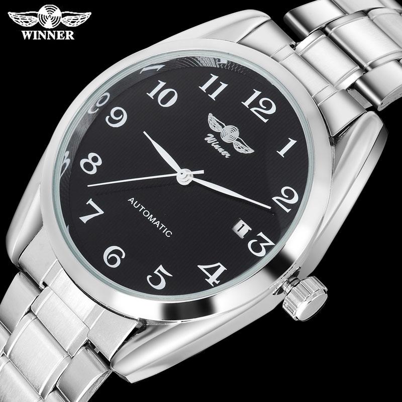 WINNER luxury men mechanical watches casual automatic wristwatches stainless steel band black dial auto date relogio masculino
WINNER luxury men mechanical watches casual automatic wristwatches stainless steel band black dial auto date relogio masculino