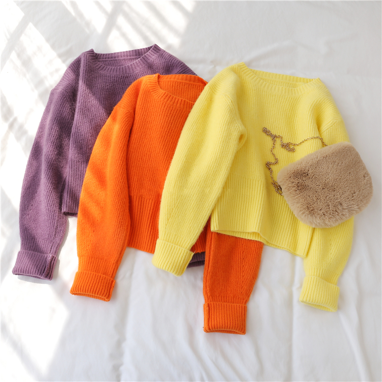 Colorfaith New Autumn Winter Women's Sweater Pullovers Warm Minimalist Korean Short Elegant Solid Sweet Lady Jumpers SW6342 201023