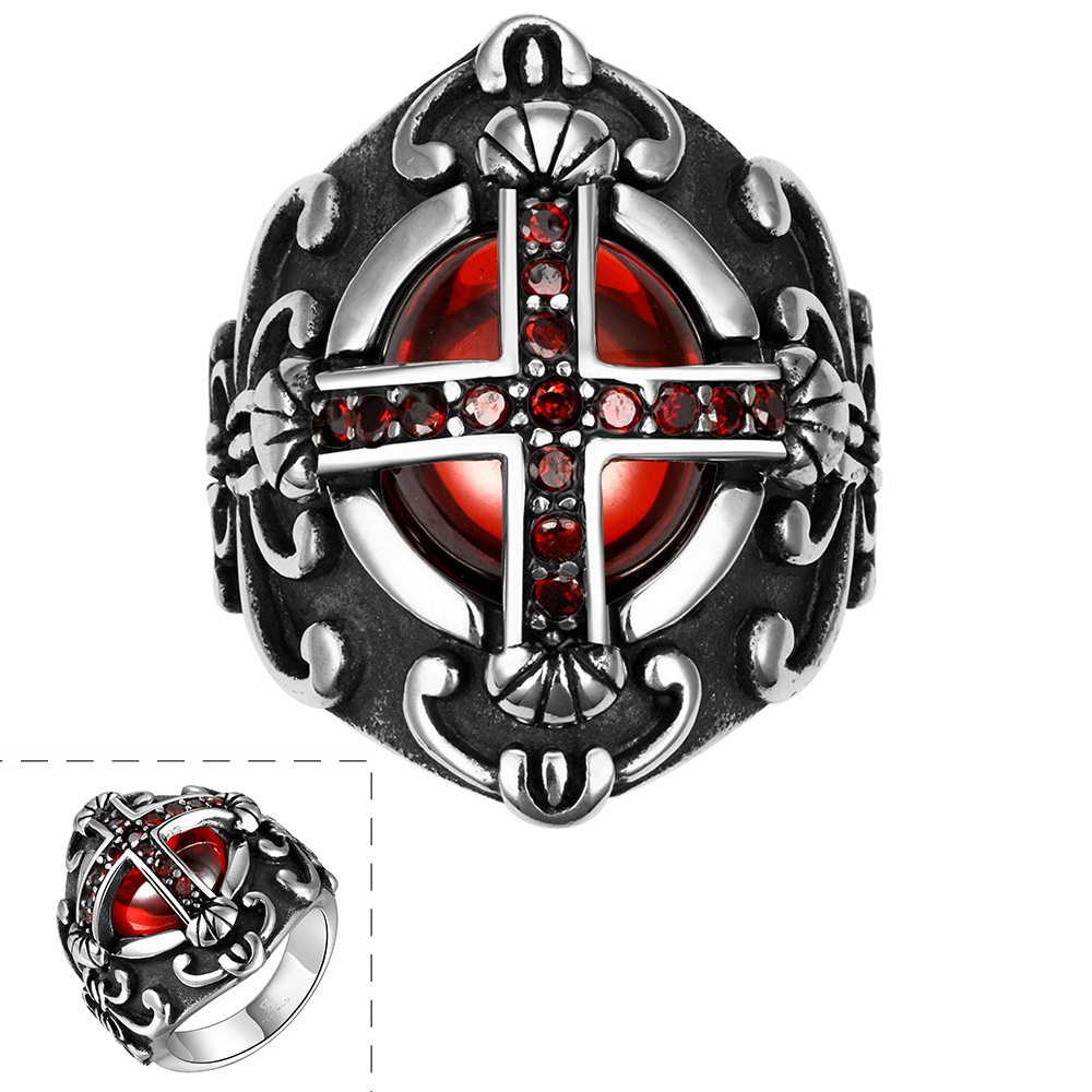 Fashion Trendy Ancient Maya Red Zircon Titanium Steel Ring Men's Seiko Jewellery New Products Accessories Accessories Fashion Personality Eu
Fashion Trendy Ancient Maya Red Zircon Titanium Steel Ring Men's Seiko Jewellery New Products Accessories Accessories Fashion Personality Eu
