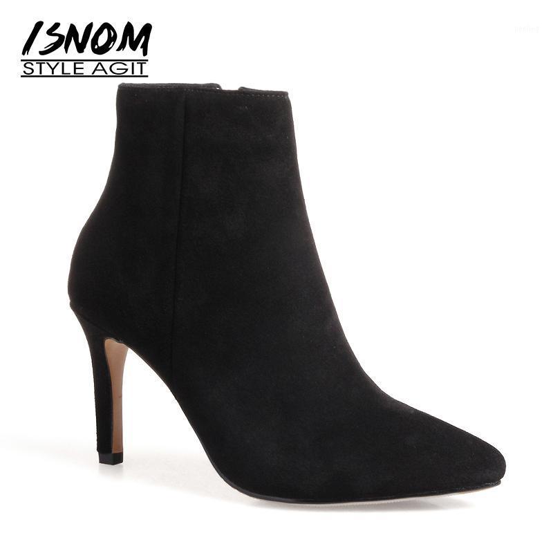 ISNOM 2020 New High Heels Ankle Boots Women Winter Pointed Toe Cow Suede Boots Fashion Warm Shoes Short Plush Winter Footwear1, Black
ISNOM 2020 New High Heels Ankle Boots Women Winter Pointed Toe Cow Suede Boots Fashion Warm Shoes Short Plush Winter Footwear1, Black