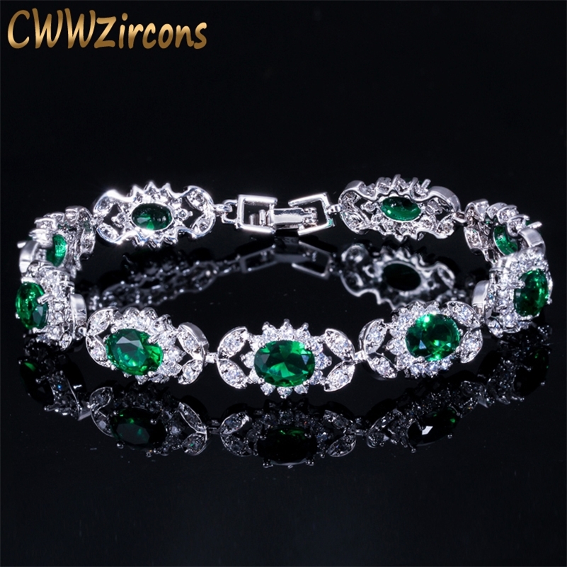 CWWZircons Luxury Emerald Green Crystal Women Jewelry Flower Chain Link Bracelet Bangle with White Cubic Zirconia Setting CB171 201211, Black
CWWZircons Luxury Emerald Green Crystal Women Jewelry Flower Chain Link Bracelet Bangle with White Cubic Zirconia Setting CB171 201211, Black