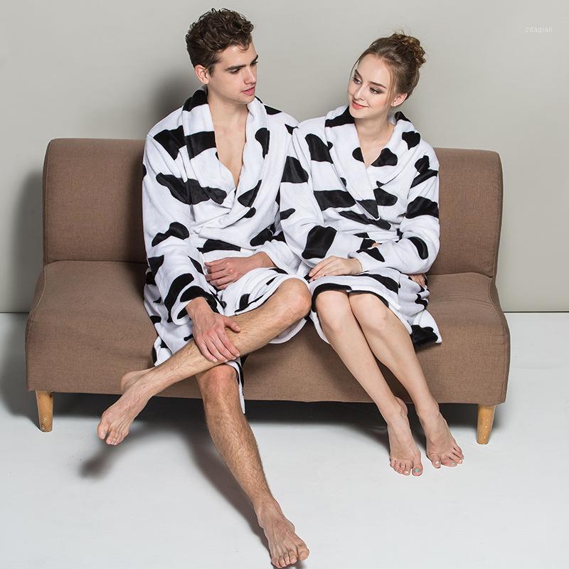 Wholesale- Soft Quality Flannel Nightgown Plug Size Winter Long Sleeve Sleepwear Cow Print White Couple Robe Women Men Bathrobe1, As pic
Wholesale- Soft Quality Flannel Nightgown Plug Size Winter Long Sleeve Sleepwear Cow Print White Couple Robe Women Men Bathrobe1, As pic
