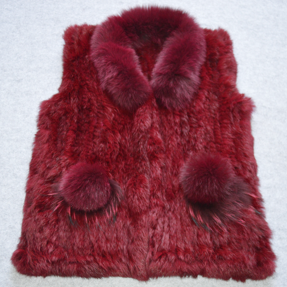 New fashion style female gilet genuine rabbit crocheted sweater great real quality fox skin collar vest, Natural gray
New fashion style female gilet genuine rabbit crocheted sweater great real quality fox skin collar vest, Natural gray