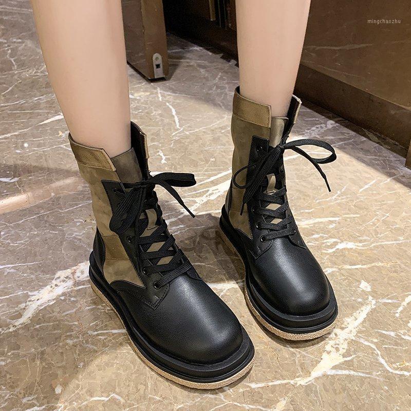 2020 Autumn Winter New Boots Women's Thick-Soled Short Boots Fashion Black Women1, Khaki