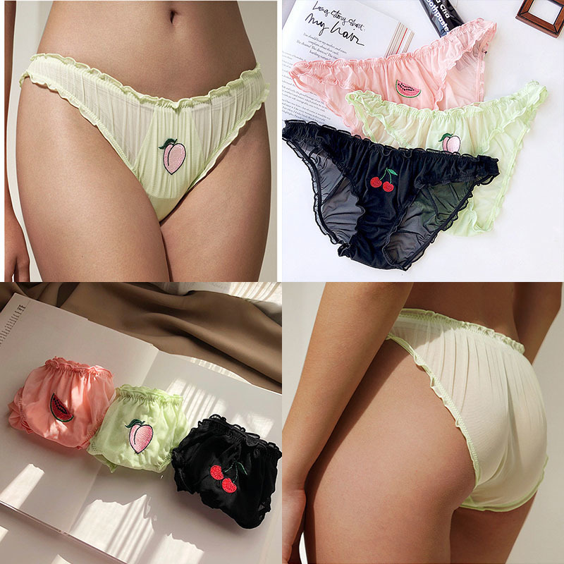 FINETOO Fruit Panties Women Lovely Briefs S-XL Girls Underpants Fashion Embroidery Underwear Panty Female Lingerie Panties VIP 201112