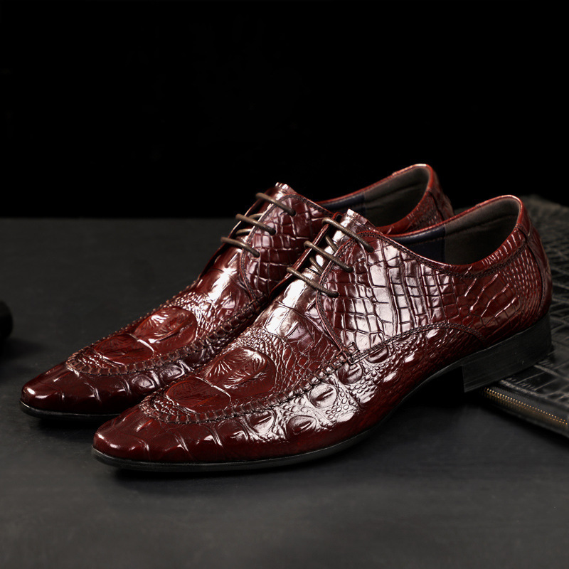 Male Lazer Big Size Nightclub Party Breathing Breathable Leather Shoes Genuine Alligator Grain Pointed to the Man Buty Meskie Shoe F5b5, Black
Male Lazer Big Size Nightclub Party Breathing Breathable Leather Shoes Genuine Alligator Grain Pointed to the Man Buty Meskie Shoe F5b5, Black
