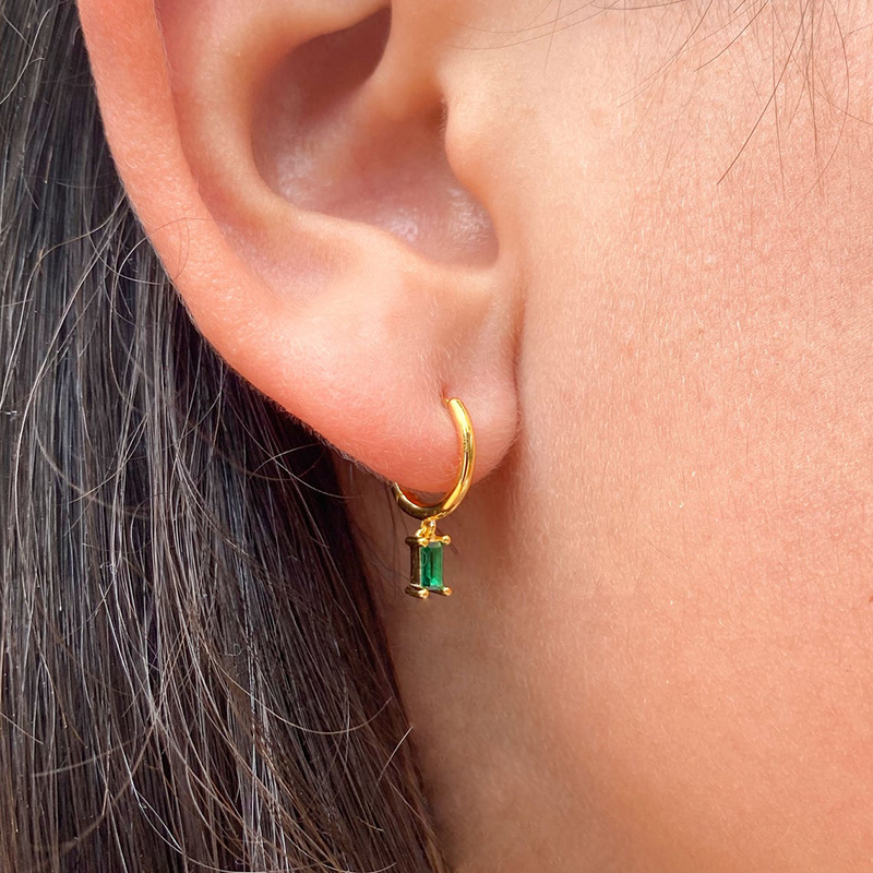 Real 925 Sterling Silver Hoop Earrings for Women Round Earings Minimalist Colorful Zircon Jewelry pendientes gift