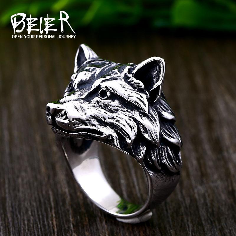 Beier 316L stainless steel Viking wolf head men's ring classic Noves animal high quality jewelry LLBR8-702R
Beier 316L stainless steel Viking wolf head men's ring classic Noves animal high quality jewelry LLBR8-702R