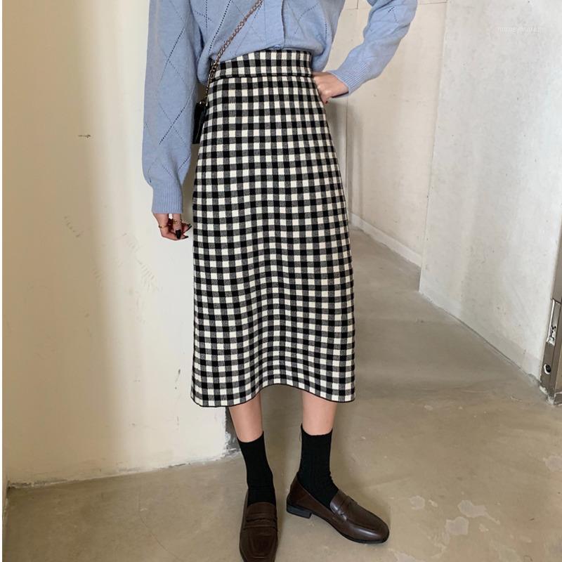 2020 Autumn Plaid Knitted High Waist Skirt Women Korean Style Split Elegant Skirt Official Ladies Wear1, Light brown
2020 Autumn Plaid Knitted High Waist Skirt Women Korean Style Split Elegant Skirt Official Ladies Wear1, Light brown