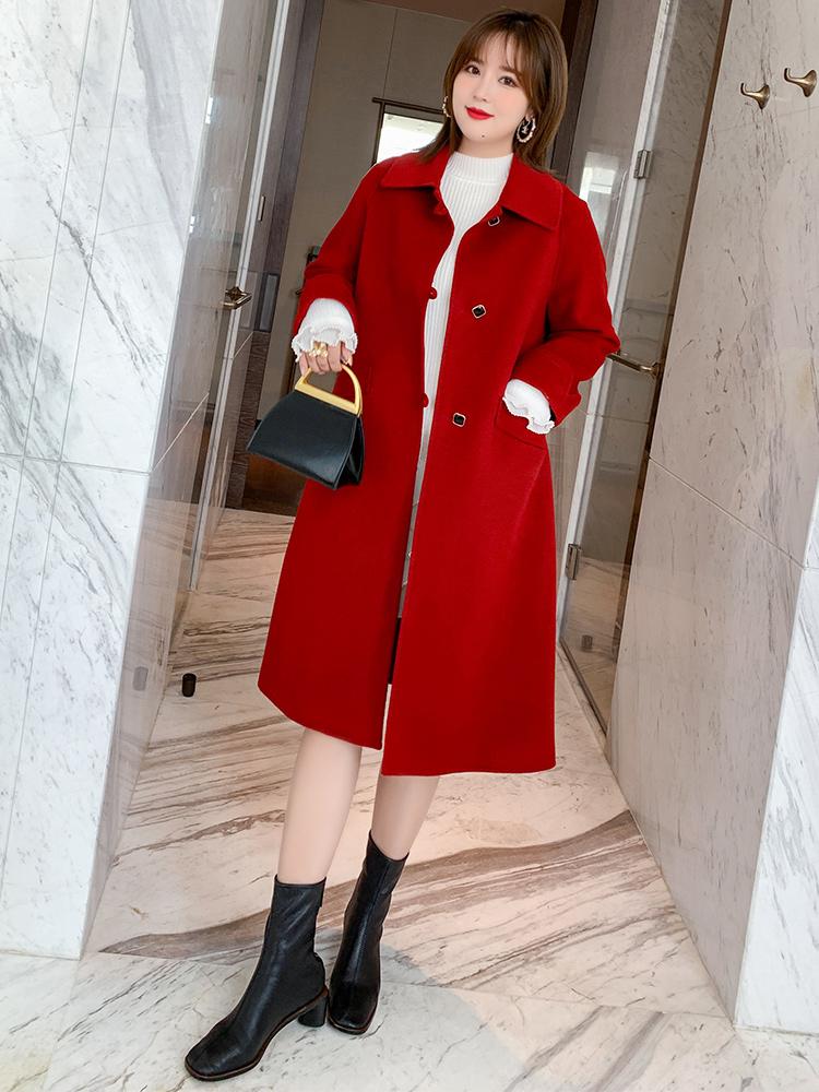 Fashion about double lapel straight over-the-knee female new winter long coat Plus sizes in large size, Red
Fashion about double lapel straight over-the-knee female new winter long coat Plus sizes in large size, Red