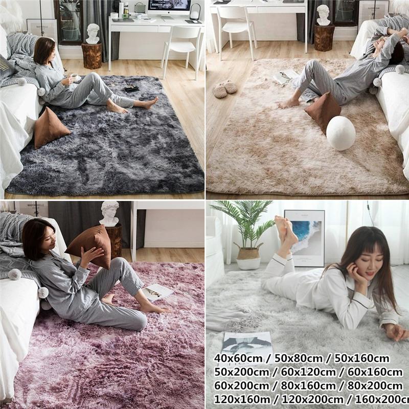 Area Rugs and Carpets Home Living Room Tie Dyeing Fluffy Shag Fur Rug Plush Soft Anti-slip Floor Mat Bedroom Decorative Carpet