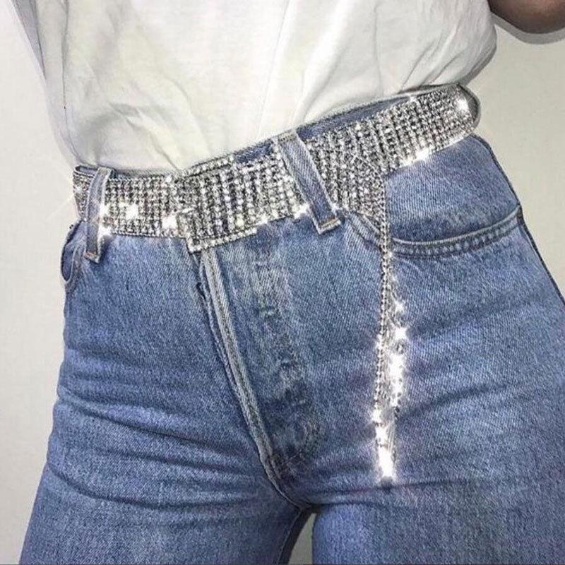 Newly Women Shining Rhinestone Waistband Glitter Wide Chain Belt Waist Belts DOD886, Silver
Newly Women Shining Rhinestone Waistband Glitter Wide Chain Belt Waist Belts DOD886, Silver