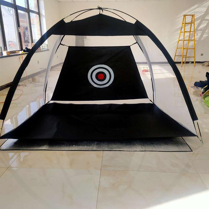 Indoor Outdoor Foldable Golf Practice Net Golf Hitting Cage Garden Grassland Practice Tent 1m /2m Golf Training Aids 201124