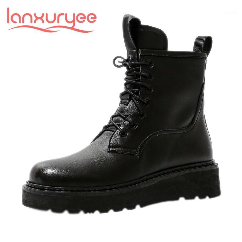 Lanxuryee cow leather round toe thick bottom riding boots keep warm high street fashion beauty lady lace up hot ankle boots L711, Black
Lanxuryee cow leather round toe thick bottom riding boots keep warm high street fashion beauty lady lace up hot ankle boots L711, Black