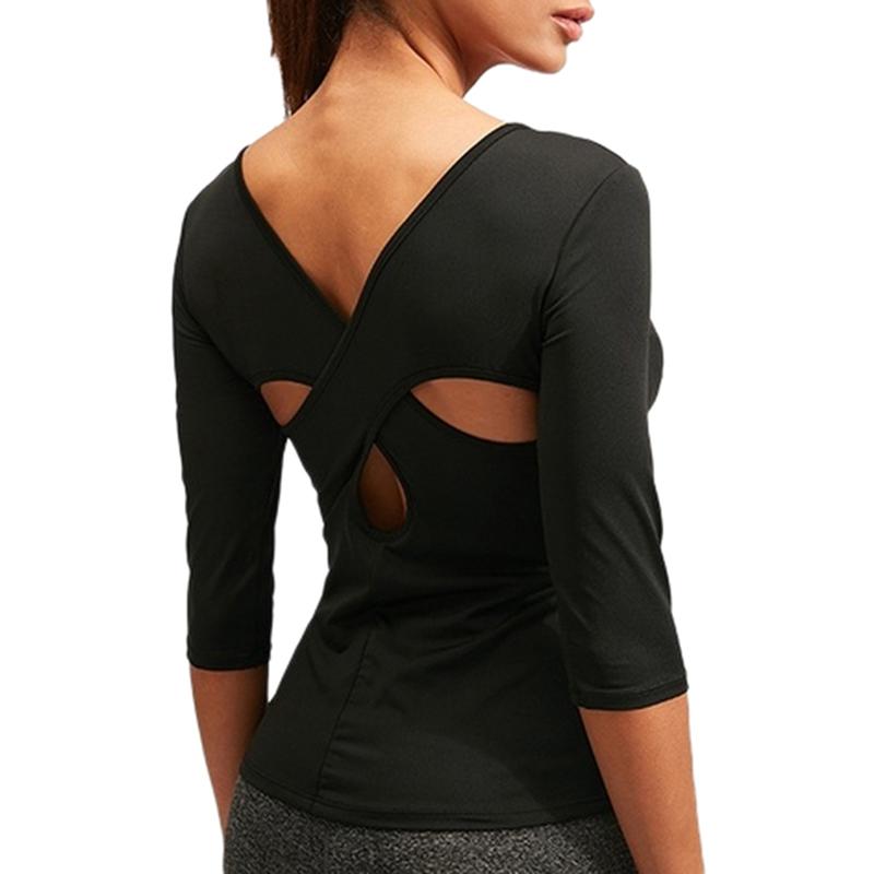 Yoga Long Sleeve Shirts 2020 Womens Backless Sports T-shirt Solid Lumbar Mesh Crop Tops Workout Gym Fitness Active Wear Shirts, Black
Yoga Long Sleeve Shirts 2020 Womens Backless Sports T-shirt Solid Lumbar Mesh Crop Tops Workout Gym Fitness Active Wear Shirts, Black