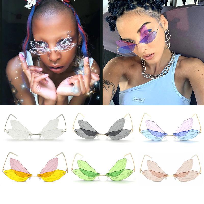 Wholesale Unique Butterfly Sunglasses Women Rimless Oversized Shades 2021 Chic Vintage Dragonfly Sun Glasses Ladies Party Gift
Wholesale Unique Butterfly Sunglasses Women Rimless Oversized Shades 2021 Chic Vintage Dragonfly Sun Glasses Ladies Party Gift