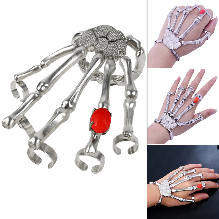 Punk Nightclub Finger Ring for Men Skeleton Skull Bone Hand Bracelets Bangles Christmas Halloween Gift w-00441
Punk Nightclub Finger Ring for Men Skeleton Skull Bone Hand Bracelets Bangles Christmas Halloween Gift w-00441