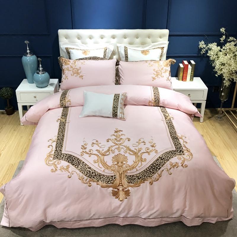Pink Fashion Modern Luxury Gold Leopard Print Embroidery 100S Cotton Bed Pillowcase Bedding Egyptian Cover Set Duvet Sheet/Linen
Pink Fashion Modern Luxury Gold Leopard Print Embroidery 100S Cotton Bed Pillowcase Bedding Egyptian Cover Set Duvet Sheet/Linen