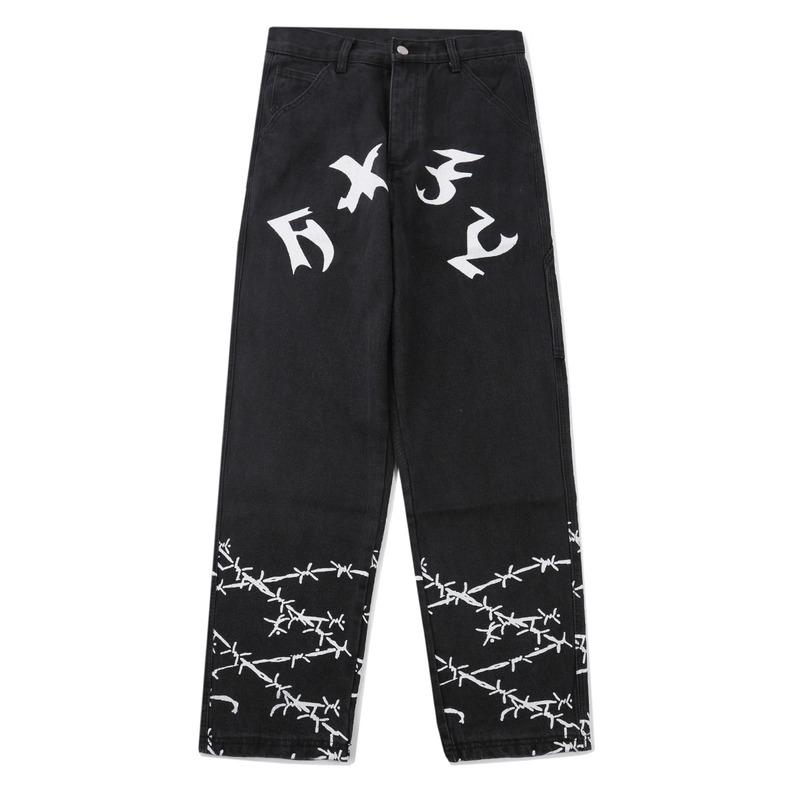 Hip Hop Rivet Printed Denim Black Jeans Harajuku Straight Baggy Pants Wide Leg Jeans 2020 Oversized Loose Joggers Man Trousers
Hip Hop Rivet Printed Denim Black Jeans Harajuku Straight Baggy Pants Wide Leg Jeans 2020 Oversized Loose Joggers Man Trousers