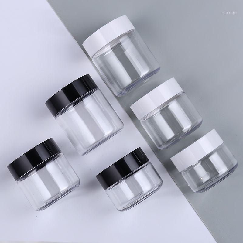 30 x 60g/100g120g Clear Plastic Jar With Black/White Lid Cosmetic Containers Refillable Make up Cream Jars Cosmetic Packaging1
30 x 60g/100g120g Clear Plastic Jar With Black/White Lid Cosmetic Containers Refillable Make up Cream Jars Cosmetic Packaging1