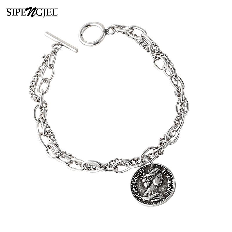 SIPENGJEL Fashion Silve Color Coin Bracelets Simple Chain Adjustable Bracelets For Women Jewelry Gifts
SIPENGJEL Fashion Silve Color Coin Bracelets Simple Chain Adjustable Bracelets For Women Jewelry Gifts