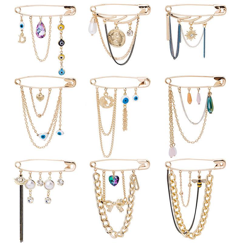 Fashion long Chain Eyes Heart Pendant Brooch For Women Girls New Design Geometric Charms Badge Pin Jewelry Gifts
Fashion long Chain Eyes Heart Pendant Brooch For Women Girls New Design Geometric Charms Badge Pin Jewelry Gifts