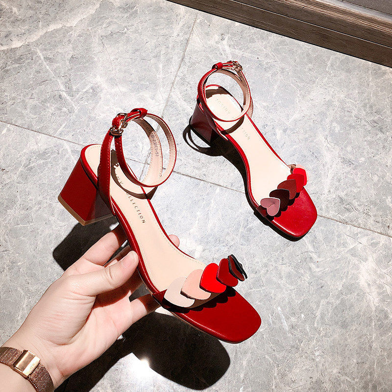 Sweet heart decorate summer new fairy sandals for girls high heel red thick heels open toe fashion high heeled sandals simplicity women shoe, Black
Sweet heart decorate summer new fairy sandals for girls high heel red thick heels open toe fashion high heeled sandals simplicity women shoe, Black